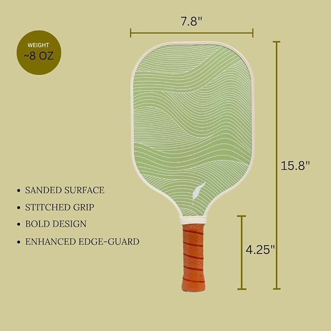 Inscribe Premium Pickleball Paddle – Single or 2 Pack Set – Fiberglass Surface, Polypropylene Honeycomb Core, Lightweight with Comfort Grip for Men & Women