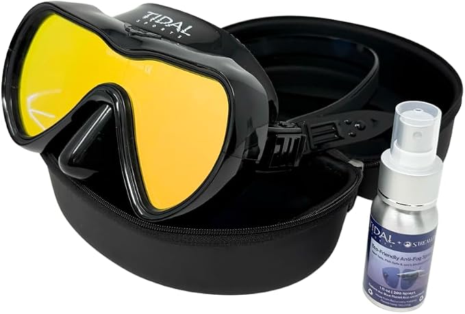 Tidal Mask-Advanced Anti Fog Diving Mask for Scuba Diving, Snorkeling, Free Diving&Swimming. Wide-Angle Tempered Glass Single Lens.