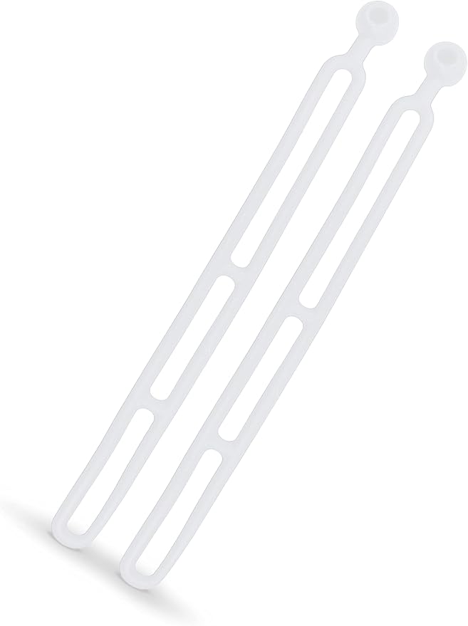 BluBird Rapid Tie Adjustable Strap, 15" Expandable Heavy Duty Indoor Outdoor Ball Ties Cord (UV Resistant, No Recoil Like Bungee Cord, Made in USA) - White - 10pk