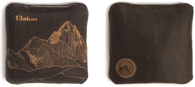 Elakai Cornhole Bags All Weather Dual Sided Slick and Stick Travel Size and Weight Set of 4 Travel Size 4 in x 4 in