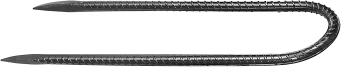 VEVOR Rebar Stakes, 10-Inch, Heavy-Duty 0.32 in Diameter U Shape, Galvanized Steel Ground Anchors with Chisel Point End & Rust-Resistant Coating, for Gardening Support, Fence, Camping Tents (12-Pack)