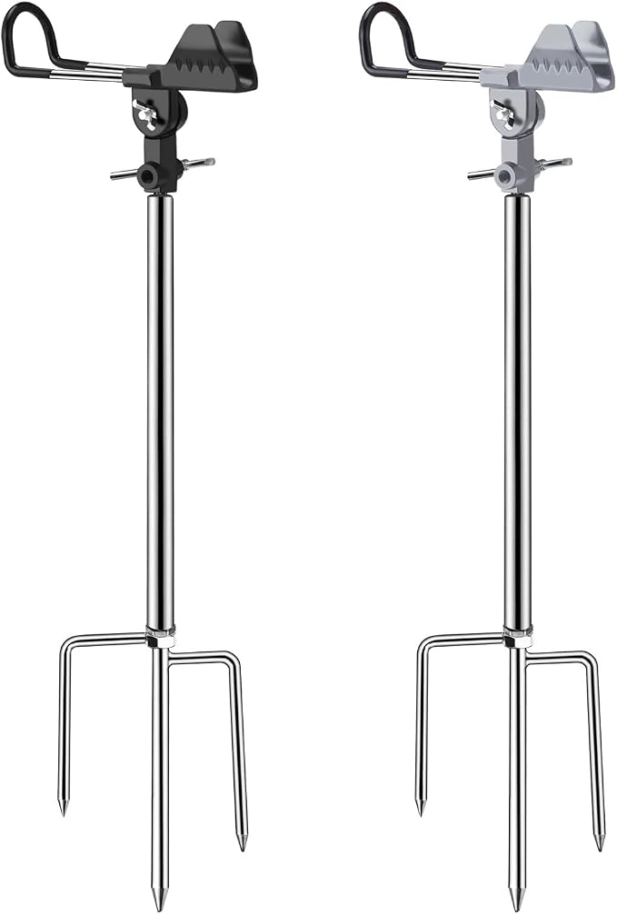 Fishing Rod Holders, 360 Degree Adjustable Fishing Pole Holders for Ground, Multifunctional Stainless Steel Beach Fishing Rod Holder Fishing Gifts for Men