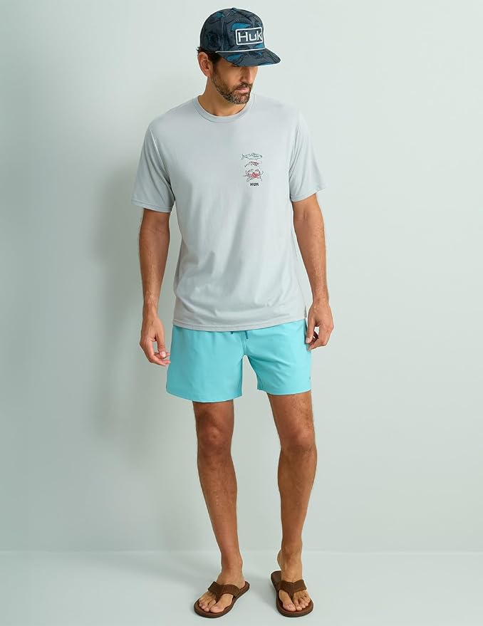HUK Mens Performance Fishing Logo Tee, Short Sleeve T-Shirt for Men