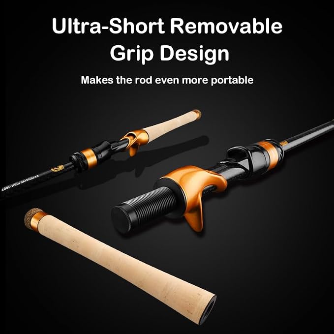 PURELURE Travel Telescopic Fishing Rods, Collapsible Fishing Pole 6ft/7ft | 24+30 Ton Carbon Fiber Spinning Casting Rod, FUJI New O-Ring, Detachable Cork Handle, Multi-Action Guide Ring System