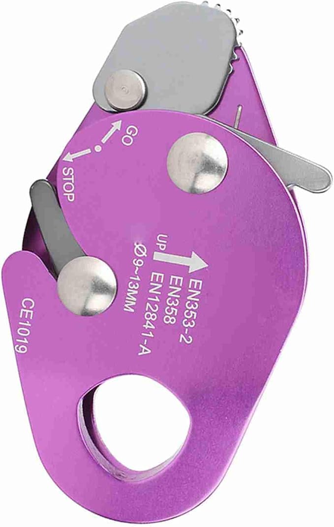 Dioche Descending Device, Climbing Stop Descender Self Braking Stop Descender Climbing Rope Grab Rope Descender for 9-13mm Rope Clamp Grab Rappel Ring Climbing Gear