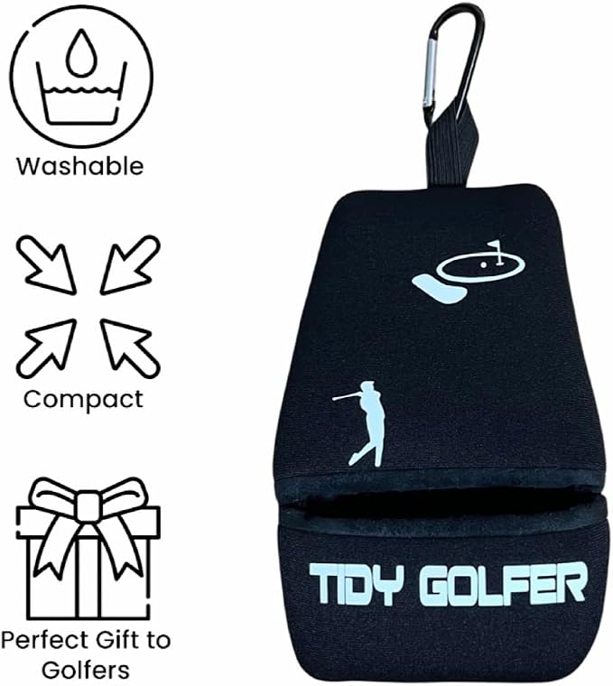 Golf Club & Ball Cleaner, Iron Cleaner, Golf Ball Cleaner , Two in one Golf Iron and Ball Cleaner portable, Washable (Waterproof Neoprene)