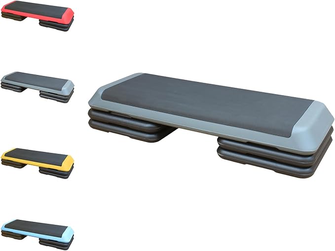 Aerobic Step Platform 30" × 14" Height Adjustable Workout Step for Fitness Strength Training with Risers Exercise Platform for Home Gym