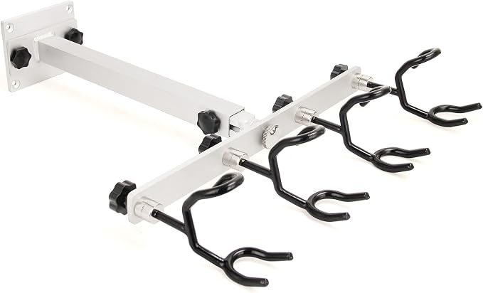 Aluminum Spider Rigging Rod Holder for Boat - 4 Pole Crappie Fishing Rack, Heavy Duty 6063-T5 Marine Grade Aluminum, 16.5"-30.5" Adjustable Height Square Tube Support for Catfish & Trolling