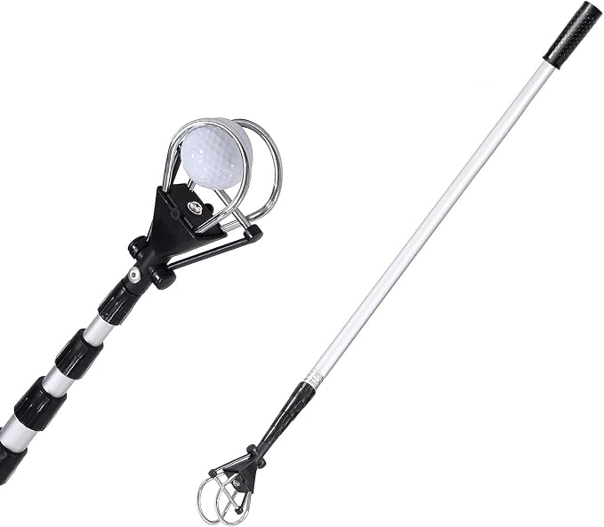HOW TRUE Golf Ball Retriever, 12ft 15ft 18ft Aluminum Alloy Golf Ball Retriever Telescopic for Water Golf Ball Picker Grabber Golf Accessories Golf Gift