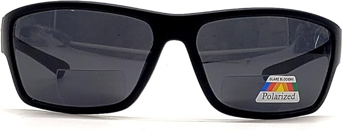 Polarized Bifocal Sunglasses Reading Glasses for Men Women Sports Wrap Silver Mirror Black Fishing Driving