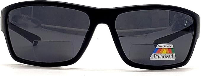 Polarized Bifocal Sunglasses Reading Glasses for Men Women Sports Wrap Silver Mirror Black Fishing Driving
