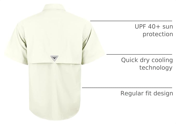 Alimens & Gentle Short Sleeve Fishing Shirt Wicking Fabric Sun Protection Casual Button Down Shirts