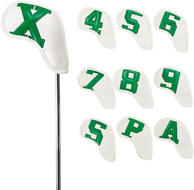 Scott Edward Golf Club Head Covers for Iron, 10 Pcs Leather Waterproof Material, Gradient Numbers Perfect for Mizuno Callaway, Ping, Taylormade, Cobra, Etc.