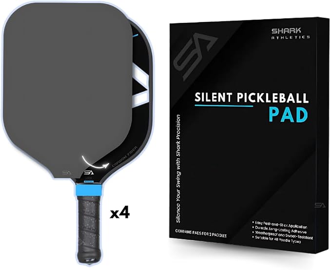 Shark Stealth Quiet Fin Noise-Reducing Paddle Cover for Pickleball, Contains Pads for 2 Paddles
