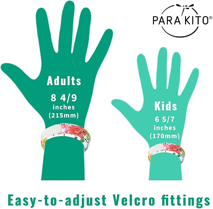 PARA'KITO Mosquito Repellent Bracelets + Refill Pellets Bundle, Mosquito Bracelets, Peppermint Oil, DEET Free Mosquito Repeller, Hiking Accessories, 2 Wristbands & 2 Refills (Hawaii + Stars)
