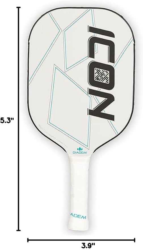 Diadem ICON Performance Pickleball Paddle | Graphite Carbon Fiber, Honeycomb Core, Fiberglass Face, Ultra Sleek Edge Guard, Spin Friendly | Indoor/Outdoor | USAPA Approved