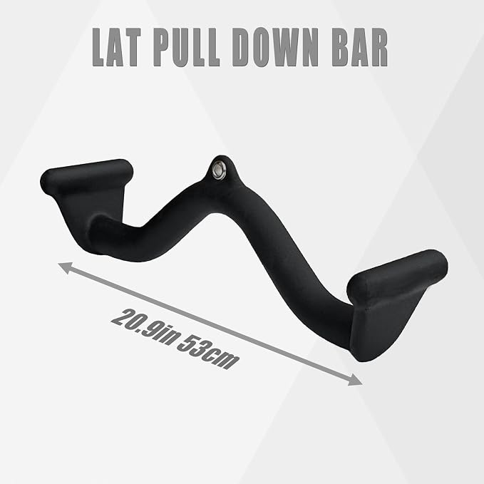 BLUSLM Lat Pull Down Bar T bar Row Attachment, V Bar Tricep Lat Pulldown Attachments, Back Strength Training Bar for Home Gym Exercise Cable Machine Attachments