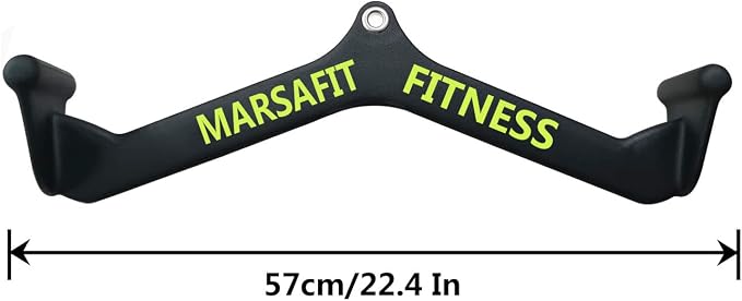 MARSAFIT Home Gym Fitness Rowing T-bar V-bar Pulley Cable Machine Attachment, Bicep Curl Tricep LAT pulldown Bar Back Strength Training Handle Grips LAT Pull Down Bar for Seat Row Workout