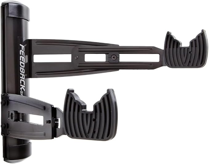 Feedback Sports | Velo Wall Rack 2D Bike Storage | Bicycle Hangar Mount W/Adjustable Arms | Road, Gravel, Mountain Bike Compatible | For Garage, Apartment, Shed | Black