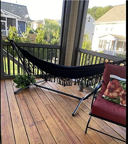 Hammock Double Hammocks for Outside Camping Cotton Canvas Fabric Brazilian Hammock Indoor Outdoor Hanging Suitable for 2 Adults