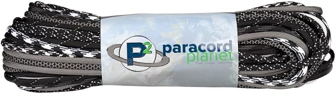 PARACORD PLANET Paracord Planet,550 Type Parachute Cord Bracelet | Black & White DIY Combo Craft Kit