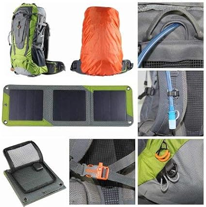 Xplorer Globetrotter 42 | Ultra Durable Hiking Solar Backpack Lime Green with Removable 10 Watt Panel | Charges USB devices including Smartphones, Tablets, GPS, and more up to 5V