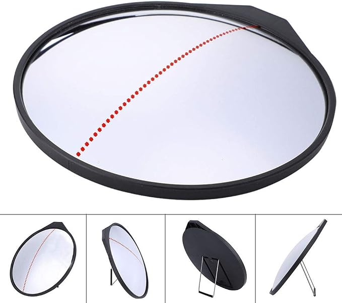 Golf Mirror, 360Degrees Full Swing Putting Convex 25cm/9.8in Diameter Practice Training Aid with Adjustable Angle Stable Stand for Beginners and Enthusiasts