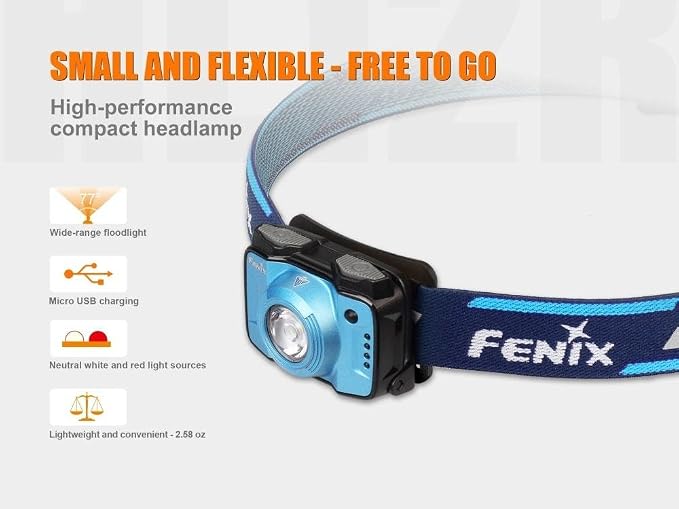 Fenix HL12R USB rechargeable 400 lumen CREE LED headlamp with EdisonBright USB charging cable (Grey)