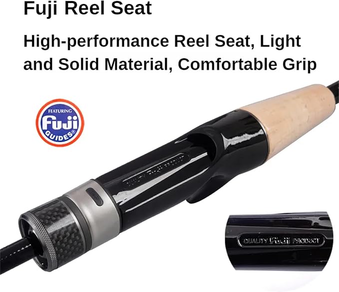 PURELURE Telescopic Fishing Rod Ultralight/Light, Portable Travel Rod 5'9'' | Carbon Fiber Rod Spinning & Casting, FUJI Alconite Ring and Reel Seat, One-Piece Mixed Carbon/4A Cork Handle, Spare Solid Tip