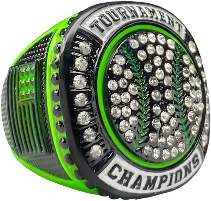 Legacy Rings 1 or 12 Pack Neon Green Baseball Softball Championship Trophy Ring Award for Tournament Champion or Finalist