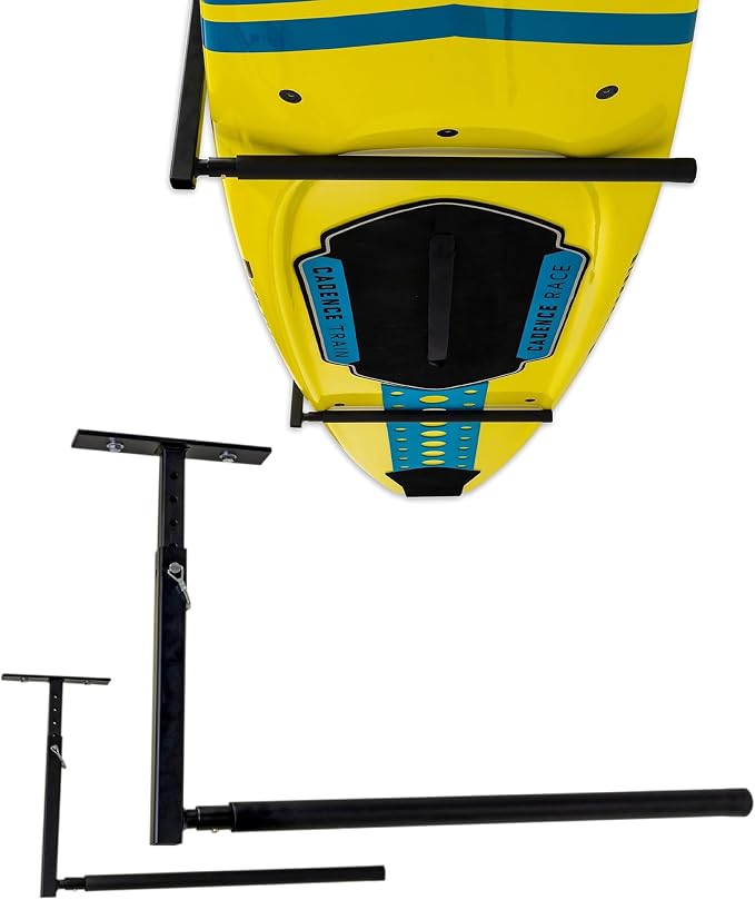 StoreYourBoard Standup Paddle Board and Surfboard Garage Storage Rack - Adjustable Ceiling Mount Hanger for SUP Storage, Heavy Duty Overhead Paddleboard Organizer for Garage, Space Saving Rack