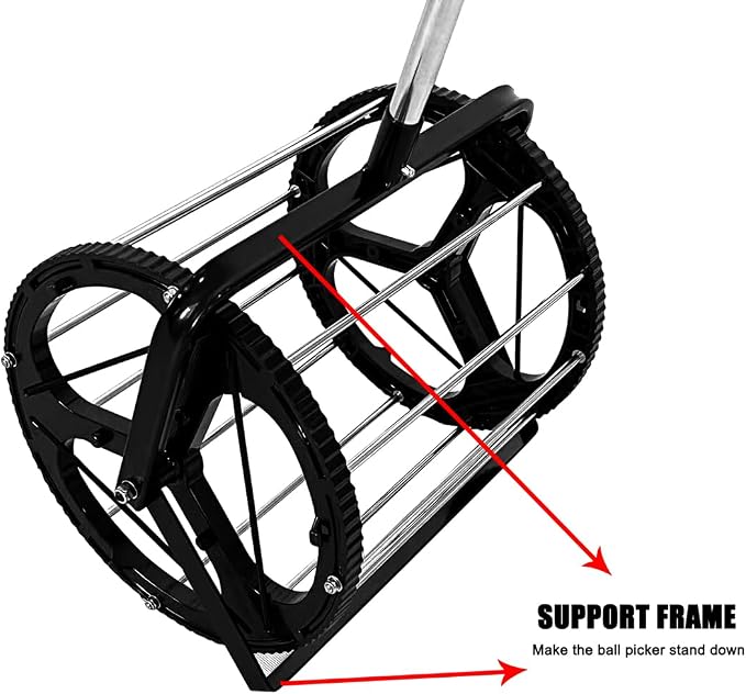 Tennis Ball Picker Platen Style Ball Retrievers Automatic Ball Hopper Basket Rolling Tennis Ball Collector for Training