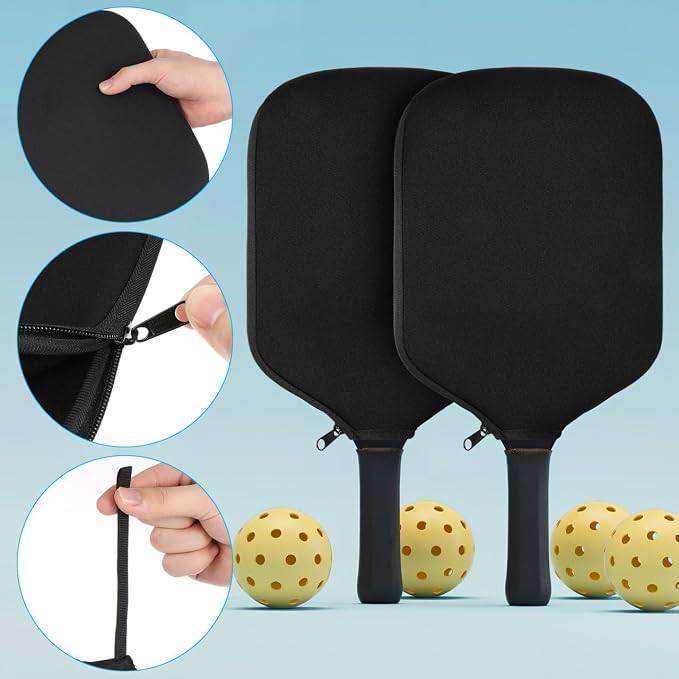 Mipcase Pickleball Paddle Covers 2 Pack with Zippered Tennis Racket Case for Outdoor Beach Sports Storage and Protection