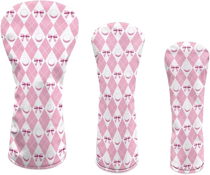 Rnyleeg Golf Club Head Covers for Women Driver Head Cover Leather Fairway Wood Headcover Hybrid Headcovers for Golf Clubs