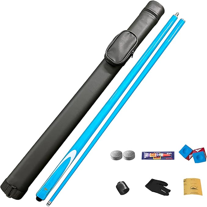 Carbon Fiber Pool Cue Stick 9.5mm Low Deflection Billiard Cue Set with Case Accessories Professional Snooker Table Cue for Home Bars Pool Halls, Blue3