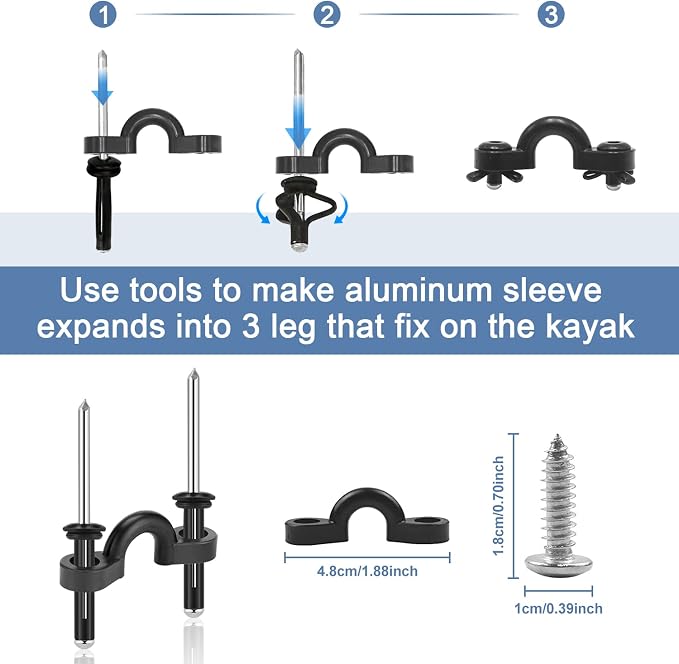 HLOGREE Kayak Handles 2/4 Pack,Kayak Carry Handle with Rivets,Kayak Replacement Handles,Kayak Handles for Emotion/Pelican/Hobie/Lifetime/sit on top/Ocean/Wilderness Accessories,Kayak Parts