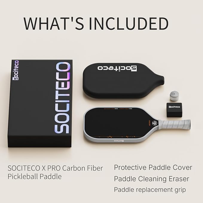 Carbon Fiber Pickleball Paddle, Thermoformed Pickleball Paddle | T700 Carbon Fiber, Thermoformed Unibody, 16mm Honeycomb Core, Foam Edge Wall, Elongated, Intermediate and Competitive Player