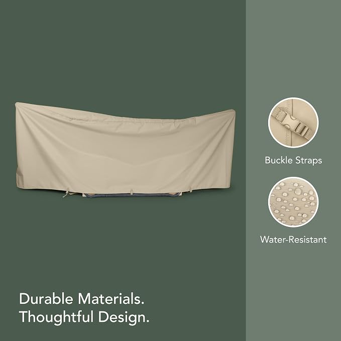 Covermates Elite Hammock Cover – Weather-Resistant 300D Polyester with Double-Stitched Seams, Adjustable Buckle Straps & Lightweight All-Weather Protection, 188W x 58D x 20H, Khaki