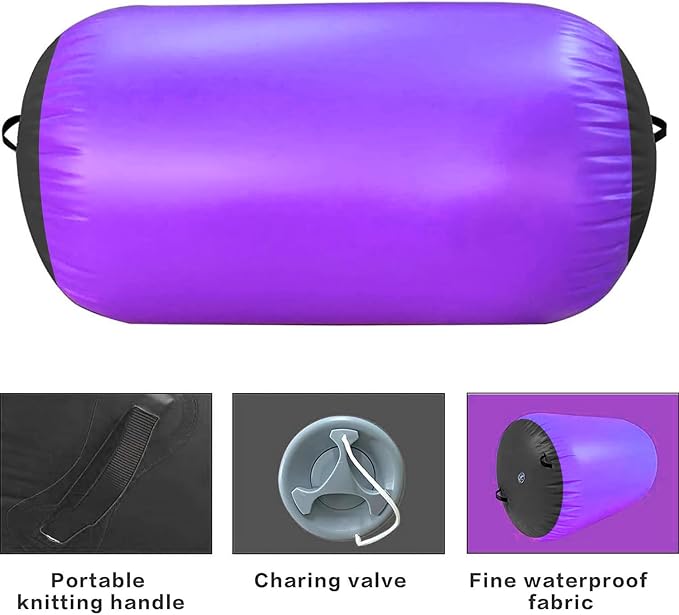 Gymnastics Air Roller Air Barrel Inflatable Tumbling Mat,Back Handspring Training Mats For Home Use, Gym Training, Cheerleading With Electric Pump