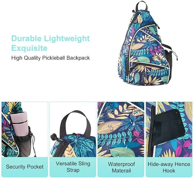 Pickleball Bag, Tennis Bag with Dual Racquet Holder, Waterproof Durable Tennis Racket Bag, Tennis Backpack Large Storage for Holds Tennis Balls, Badminton, Stylish, Lightweight Portable（blue）