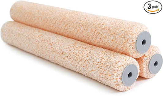 ROLLINGDOG 18 Inch Paint Roller Covers - 3/8" Nap 18" Microfiber Paint Roller Sleeves for Smooth and Semi-Smooth Surfaces, Ceiling, Wall, Floor, Decks Painting (Pack of 3)