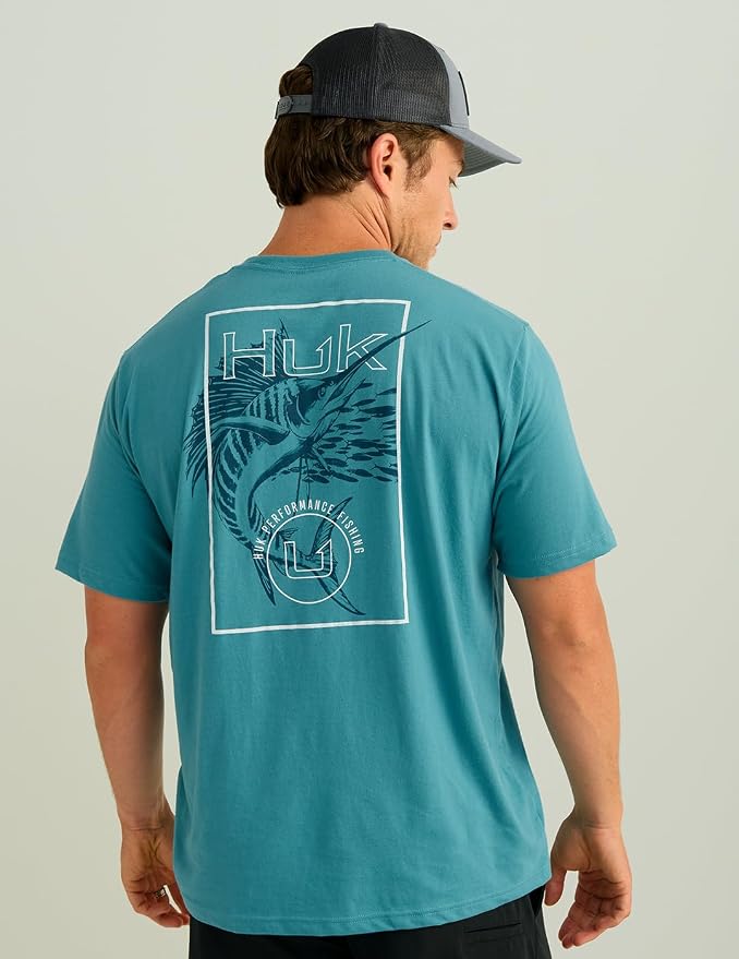 HUK Mens Performance Fishing Logo Tee, Short Sleeve T-Shirt for Men