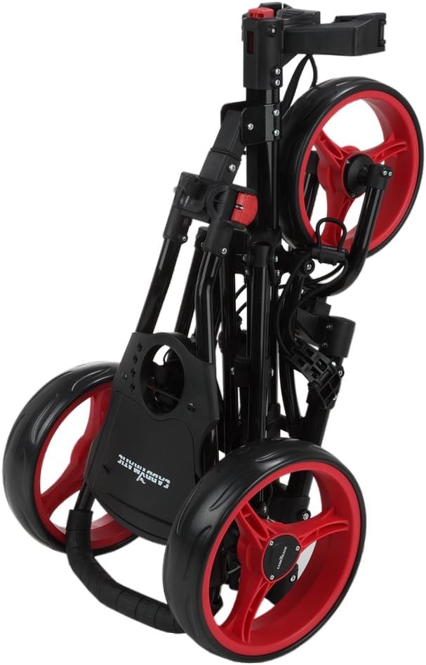 Golf X-Lite One-Click Folding Pull/Push Golf Cart Black/Red
