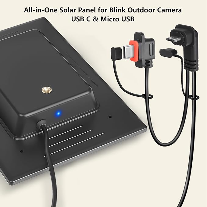 LIYVZ 3W Solar Panel for Blink Outdoor 4/3/XT2 2600mAh Battery, 5V Camera Solar Charger for Blink with Built-in Rechargeable Battery, 2-Pack