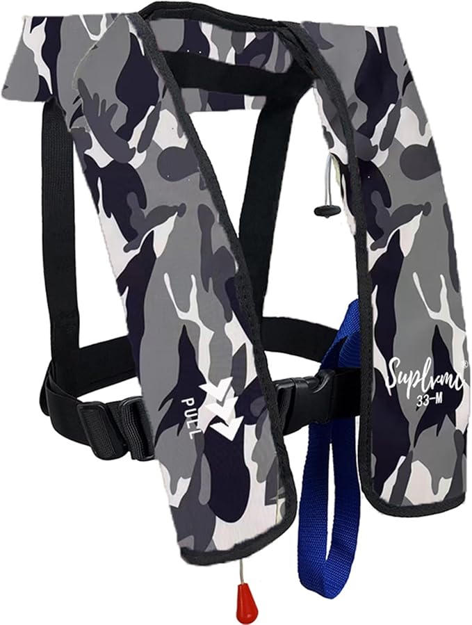 Adult Inflatable Life Jacket/Kayak Buoyancy Vest | Fishing Sailboat PFD Thin Weight Suitable for up to 330 pounds