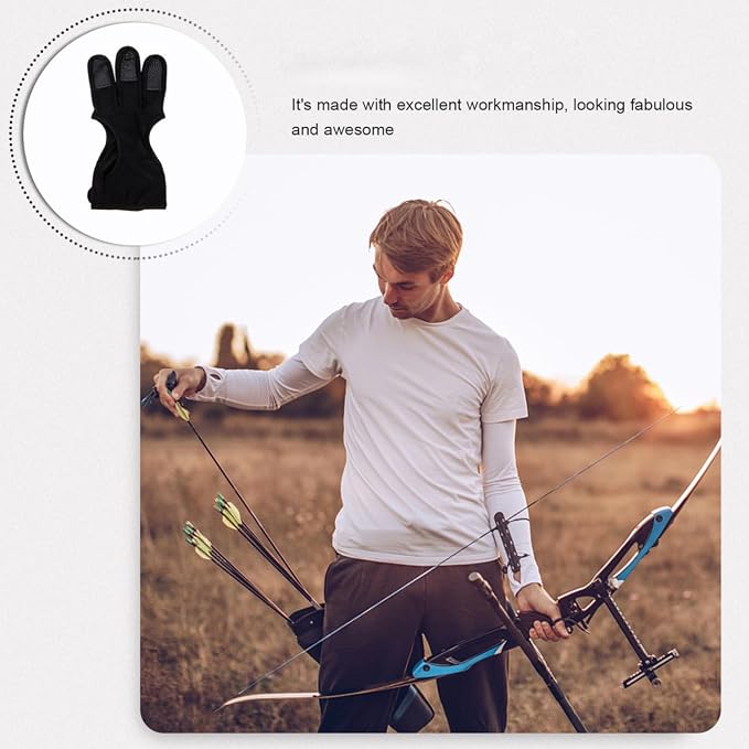 Yardwe 2pcs Archery Finger Stall Gloves Professional Archery Equipment Supply Accessory Professional