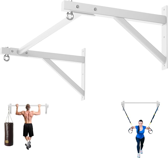 Pull Up Bar Wall Mounted, Heavy Duty 650 lbs Capacity Chin Up Bar, 48" Multi-Grip Strength Training Pull-up Bars, for Home Gym Garage/Backyard Total Body Workout, Ease Of Use Mounting