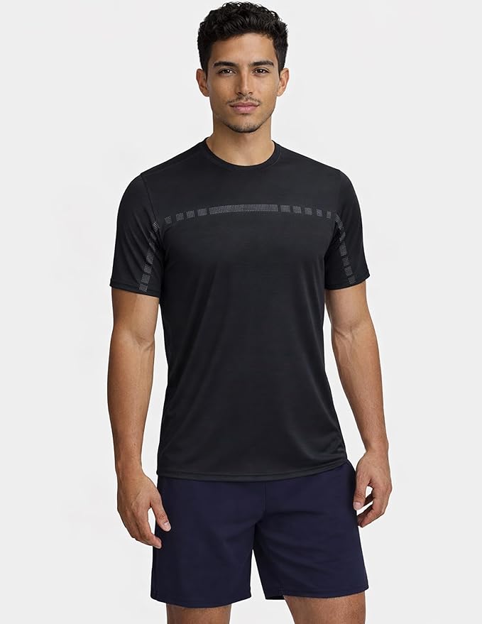 5 Pack Men’s Active Quick Dry Crew Neck T Shirts | Athletic Running Gym Workout Short Sleeve Tee Tops Bulk