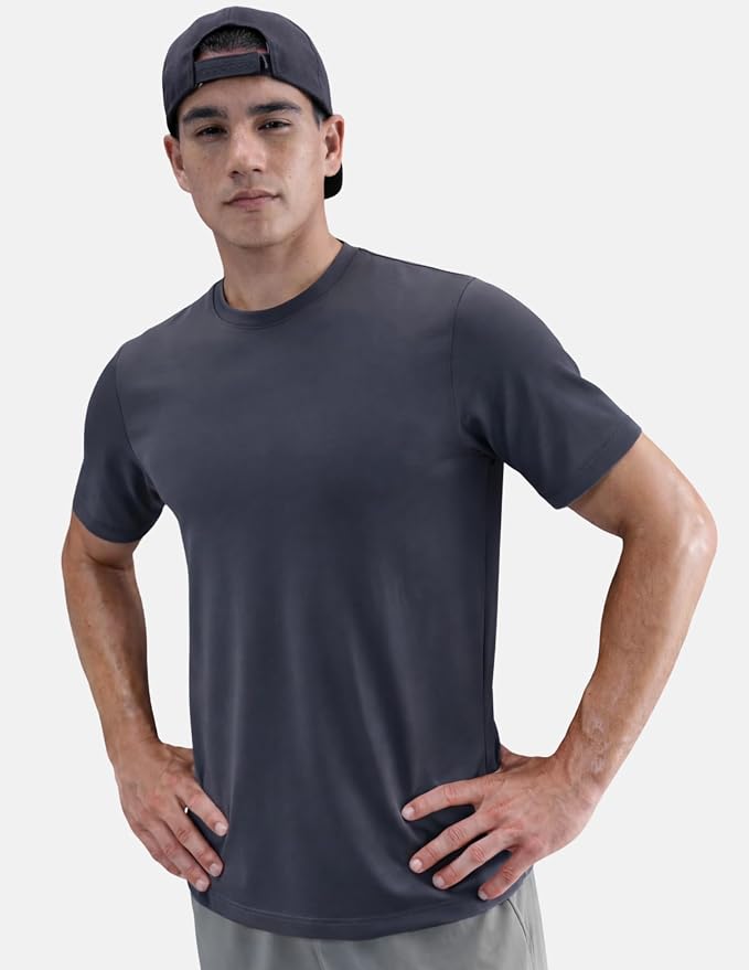 5 Pack Men’s Active Quick Dry Crew Neck T Shirts | Athletic Running Gym Workout Short Sleeve Tee Tops Bulk