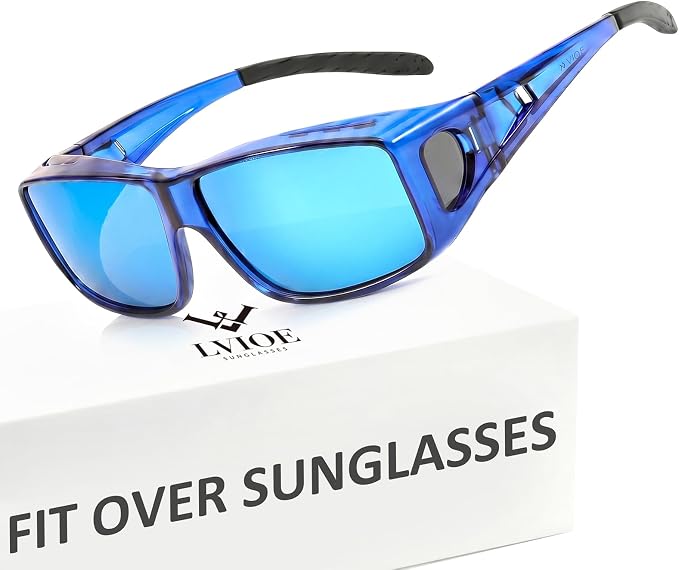 LVIOE Over Glasses Sunglasses Wrap Around Polarized Sunglasses for Men Women Fit Over Prescription Glasses with UV Protection
